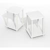 Furinno Simplistic Side Table Set of 2, End Table, Night Stand, Nightstand, Bedside Table, for Living Room, Bedroom, Black Espresso(Plain White/White)