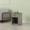 Furinno TIDUR Night Stand, Nightstand with Drawer, Bedside Table, End Table, Side Table with Storage Shelf, Bar Handle Drawer, for Bedroom, Living Room, Grey Oak(Grey Oak)