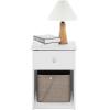 Furinno TIDUR Night Stand, Nightstand with Drawer, Bedside Table, End Table, Side Table with Storage Shelf, Knob Handle Drawer, for Bedroom, Living Room, Plain White(Plain White)
