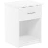 Furinno TIDUR Night Stand, Nightstand with Drawer, Bedside Table, End Table, Side Table with Storage Shelf, Knob Handle Drawer, for Bedroom, Living Room, Plain White(White)
