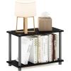 Furinno Turn-N-Tube Side Table, 2-Tier Modern Rectangle End Table with Open Shelf, Night Stand, Bedside Table, Toolless Assembly, for Living Room, Bedroom, Black(Set of 2)