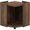 Furinno Peli Multipurpose End Table with Storage, Solid White, Cube(Columbia Walnut)