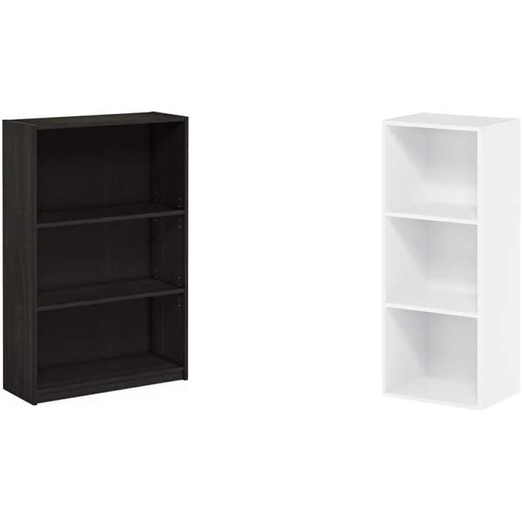 imageFurinno 3Tier Bookcase and End Table Bundle French Oak GreyEspresso