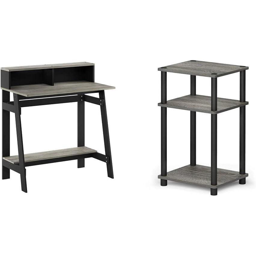 imageFurinno Simplistic A Frame Computer Desk Just 3Tier End TableBlackGrey