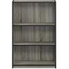 Furinno 3-Tier Bookcase and End Table Bundle, French Oak Grey(Frech Oak Grey)