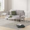 Furinno CAMNUS Living Room Tables Set of 3, Metal Frame 1 Coffee Table + 2 Side Tables, Side Tables Set, for Living Room, White(White/White)