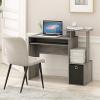 Furinno Econ Multipurpose Home Office Computer Writing Desk, French Oak Grey & Andrey End Table/Side Table/Night Stand/Bedside Table with Bin Drawer, French Oak Grey/Black(French Oak Grey/Black)