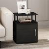 Furinno Jaya End Table, One, Black Wood & Simplistic Set of 2 End Table, Espresso/Black