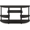 Furinno Jaya Simple Design Corner TV Stand, Espresso/Black & Just 3-Tier End Table, 1-Pack, Americano/Black