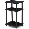 Furinno Jaya Simple Design Corner TV Stand, Espresso/Black & Just 3-Tier End Table, 1-Pack, Americano/Black