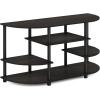 Furinno Jaya Simple Design Corner TV Stand, Espresso/Black & Just 3-Tier End Table, 1-Pack, Americano/Black