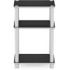 Furinno Just 3-Tier Turn-N-Tube End Table/Side Table/Night Stand/Bedside Table & Turn-N-Tube 3-Tier Compact Multipurpose Shelf Display Rack, Dark Cherry(White/Espresso)