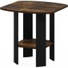 Furinno Simple Design End Side Night Stand/Bedside Table with Bin Drawer, Amber Pine/Black (Pack of 3)(Amber Pine/Black)