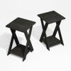 Furinno Simple Design End Side Night Stand/Bedside Table with Bin Drawer, Amber Pine/Black (Pack of 3)(Black Espresso)