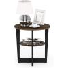 Furinno Simple Design End Side Night Stand/Bedside Table with Bin Drawer, Amber Pine/Black (Pack of 3)(Columbia Walnut/Black)