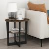 Furinno Simple Design End Side Night Stand/Bedside Table with Bin Drawer, Amber Pine/Black (Pack of 3)(Columbia Walnut/Black)