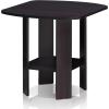 Furinno Simple Design End Side Night Stand/Bedside Table with Bin Drawer, Amber Pine/Black (Pack of 3)(Dark Walnut)