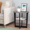 Furinno Simple Design End Side Night Stand/Bedside Table with Bin Drawer, Amber Pine/Black (Pack of 3)(French Oak/Black)