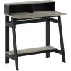 Furinno Simplistic A Frame Computer Desk Just 3-Tier End Table(Black/Grey)