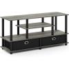 Furinno TV Stand for up to 55-Inch TV and 2 End Tables with Bin Drawer