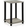 Furinno Turn-S-Tube Wide TV Entertainment Center + End Table Bundle (Oak Grey/Black)