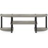 Furinno Turn-S-Tube Wide TV Entertainment Center + End Table Bundle (Oak Grey/Black)