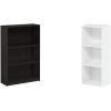 Furinno 3-Tier Bookcase and End Table Bundle, French Oak Grey(Espresso)