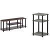 Furinno 3-Tier Entertainment TV Stand and End Table Bundle