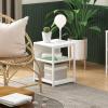 Furinno CAMNUS Side Table, 2-Tier Modern Metal Frame End Table with Open Shelf, Night Stand, Bedside Table, for Living Room, Bedroom, White