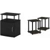 Furinno Jaya End Table, One, Black Wood & Simplistic Set of 2 End Table, Espresso/Black