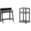 Furinno Simplistic A Frame Computer Desk Just 3-Tier End Table(Black/Grey)