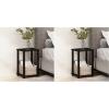 Furinno Simplistic Compact Bedside Table, Nightstand, Espresso/Black (Pack of 2)