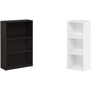 Furinno 3-Tier Bookcase and End Table Bundle, French Oak Grey(Espresso)