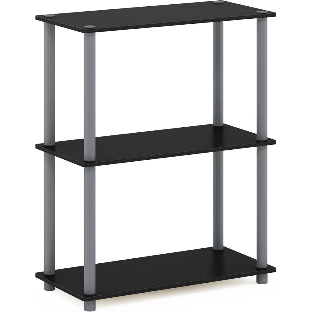 imageFurinno BESI Side Table Industrial Multipurpose Metal Frame End Table Flat Base Night Stand Bedside Table Easy Assembly for Living Room Bedroom Columbia WalnutColumbia Walnut