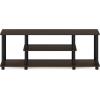 Furinno BESI Side Table, Industrial Multipurpose Metal Frame End Table, Flat Base Night Stand, Bedside Table, Easy Assembly, for Living Room, Bedroom, Columbia Walnut(Columbia Walnut)