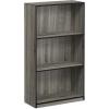 Furinno Basic 3-Tier Bookcase Storage Shelves, French Oak Grey/Black & Andrey End Table/Side Table/Night Stand/Bedside Table with Bin Drawer, French Oak Grey/Black(French Oak Grey/Black)