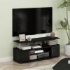 Furinno Entertainment Stand for TV Up to 55 Inch and End Tables (2 Pieces) Set, Americano/Black and Chrome(Americano/Chrome)