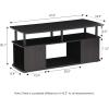 Furinno Jaya Coffee Table, Rectangle Modern Coffee Table with Open Shelf, Side Table with Side Storage, for Living Room, Bedroom, Home Office, White Oak/Stainless Steel(Black)
