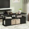 Furinno Jaya Coffee Table, Rectangle Modern Coffee Table with Open Shelf, Side Table with Side Storage, for Living Room, Bedroom, Home Office, White Oak/Stainless Steel(Americano/Stainless Steel)