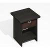 Furinno Modern Side Table, Square Top End Table with Storage Bin, Night Stand, Bedside Table with Storage Shelf, for Living Room, Bedroom, Amber Oak(Black Espresso/Brown)