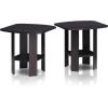 Furinno Simple Design End Table (2-Pack) and Coffee Table Bundle, Dark Walnut/Espresso