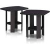 Furinno Simple Design End Table (2-Pack) and Coffee Table Bundle, Dark Walnut/Espresso