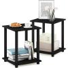 Furinno Simplistic Set of 2 End Table and Coffee Table, Dark Walnut and Espresso(Americano/Black)