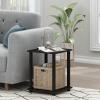 Furinno Simplistic Set of 2 End Table and Coffee Table, Dark Walnut and Espresso(Americano/Black)