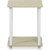 Furinno Simplistic Side Table Set of 2, End Table, Night Stand, Nightstand, Bedside Table, for Living Room, Bedroom, Grey Oak(Cream Faux Marble)