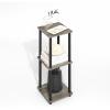 Furinno Simplistic Side Table Set of 2, End Table, Night Stand, Nightstand, Bedside Table, for Living Room, Bedroom, Grey Oak(Grey Oak/Black)
