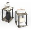 Furinno Simplistic Side Table Set of 2, End Table, Night Stand, Nightstand, Bedside Table, for Living Room, Bedroom, Grey Oak(Grey Oak/Black)