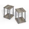 Furinno Simplistic Side Table Set of 2, End Table, Night Stand, Nightstand, Bedside Table, for Living Room, Bedroom, Grey Oak(Grey Oak/Grey)