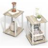 Furinno Simplistic Side Table Set of 2, End Table, Night Stand, Nightstand, Bedside Table, for Living Room, Bedroom, Grey Oak(Light Oak/White)