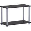 Furinno TURN-N-TUBE Side Table, 2-Tier Modern Rectangle End Table with Open Shelf, Night Stand, Bedside Table, Toolless Assembly, for Living Room, Bedroom, Black(Black)